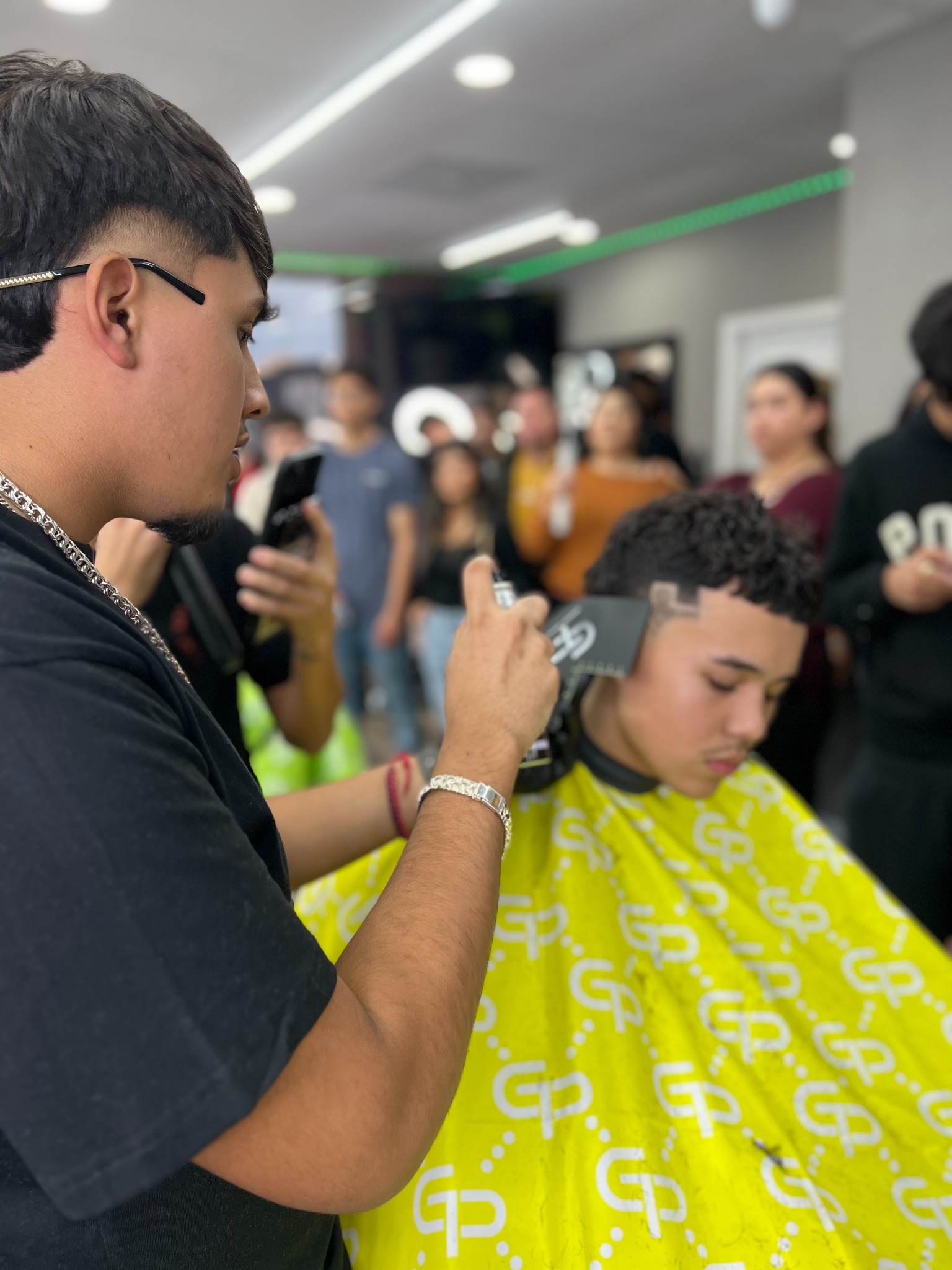 Gio cutting hair
